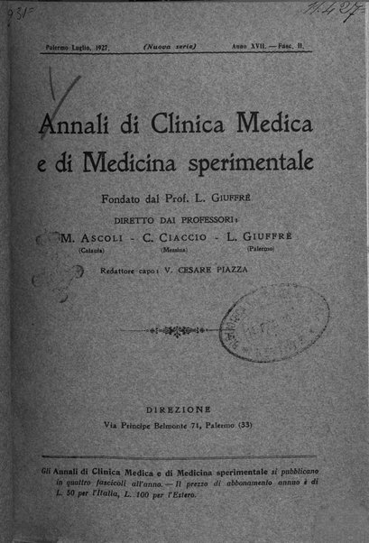 Annali di clinica medica e di medicina sperimentale