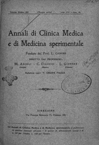 Annali di clinica medica e di medicina sperimentale