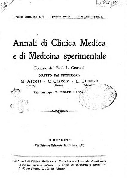 Annali di clinica medica e di medicina sperimentale