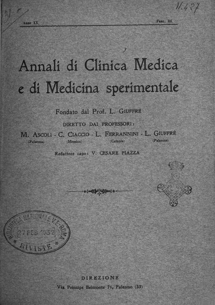 Annali di clinica medica e di medicina sperimentale