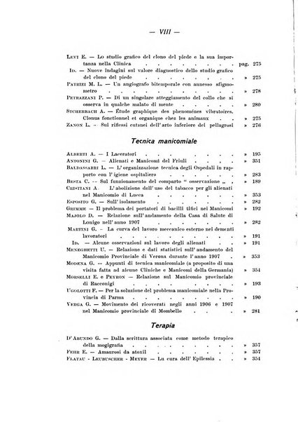 Note e riviste di psichiatria Manicomio provinciale di Pesaro