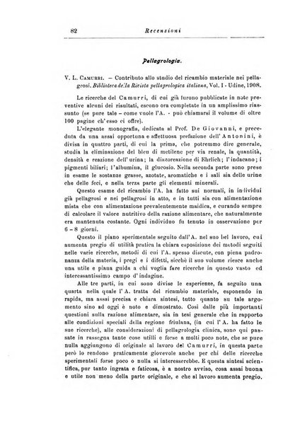 Note e riviste di psichiatria Manicomio provinciale di Pesaro