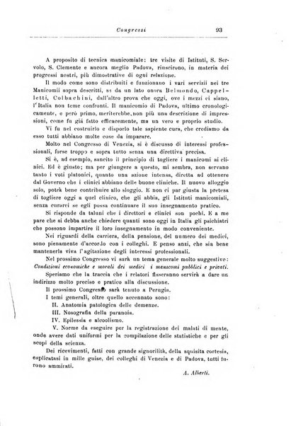 Note e riviste di psichiatria Manicomio provinciale di Pesaro