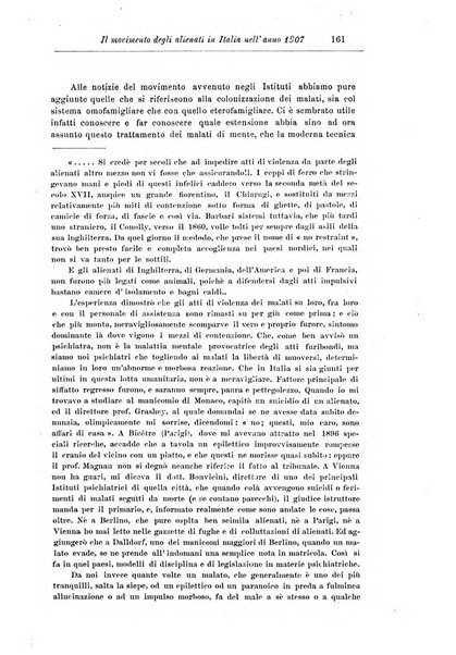 Note e riviste di psichiatria Manicomio provinciale di Pesaro