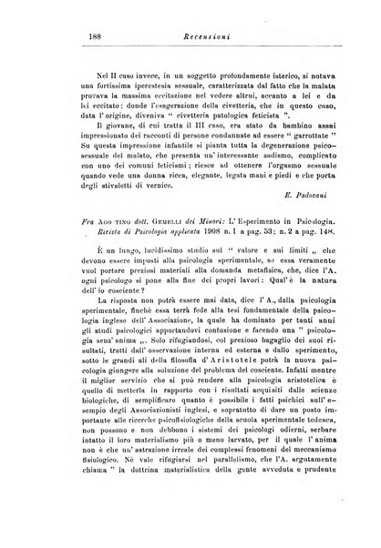 Note e riviste di psichiatria Manicomio provinciale di Pesaro