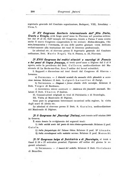 Note e riviste di psichiatria Manicomio provinciale di Pesaro