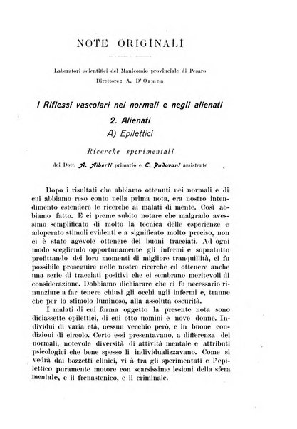 Note e riviste di psichiatria Manicomio provinciale di Pesaro