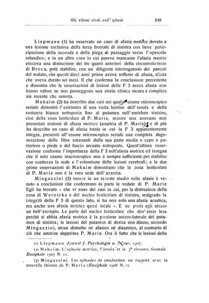 Note e riviste di psichiatria Manicomio provinciale di Pesaro