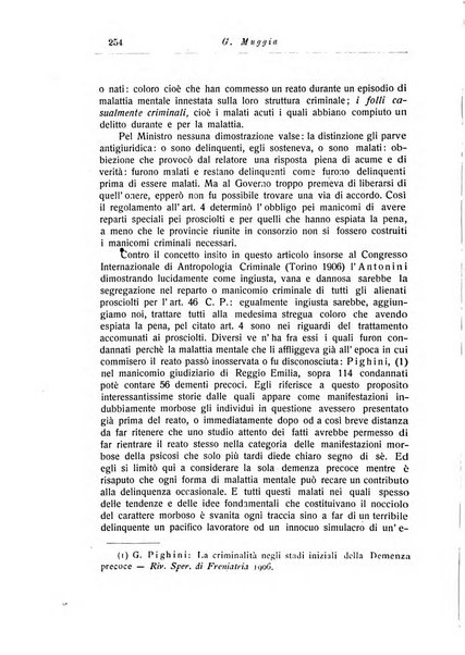 Note e riviste di psichiatria Manicomio provinciale di Pesaro