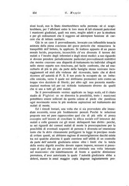 Note e riviste di psichiatria Manicomio provinciale di Pesaro