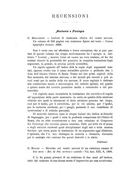 Note e riviste di psichiatria Manicomio provinciale di Pesaro