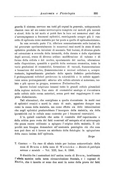 Note e riviste di psichiatria Manicomio provinciale di Pesaro