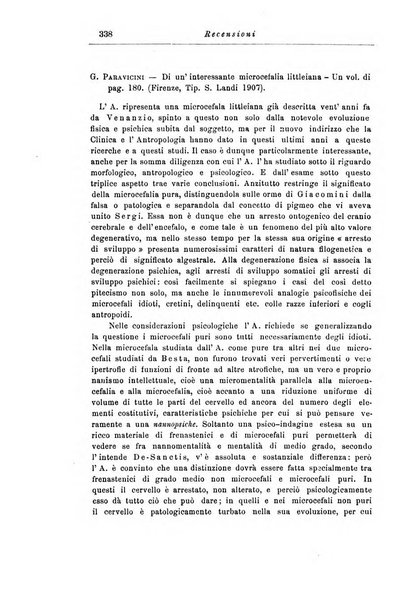 Note e riviste di psichiatria Manicomio provinciale di Pesaro