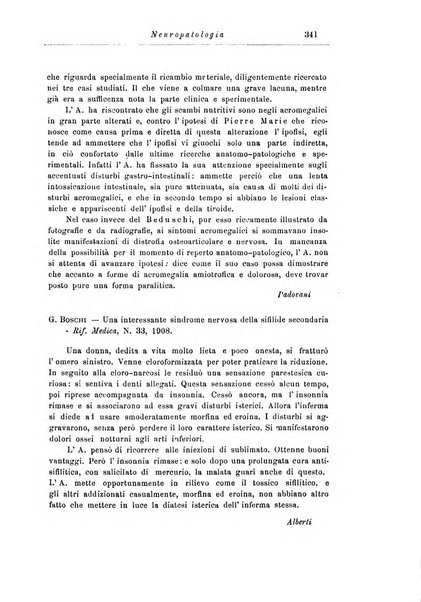 Note e riviste di psichiatria Manicomio provinciale di Pesaro