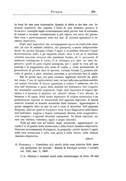 Note e riviste di psichiatria Manicomio provinciale di Pesaro