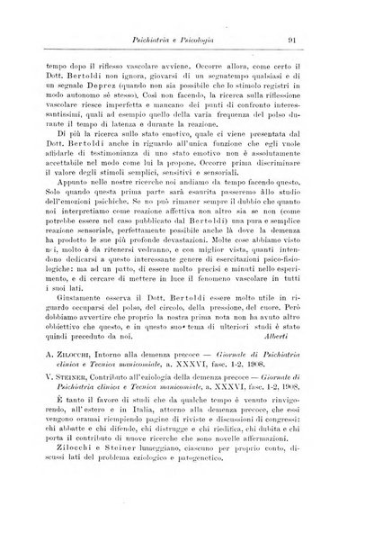 Note e riviste di psichiatria Manicomio provinciale di Pesaro