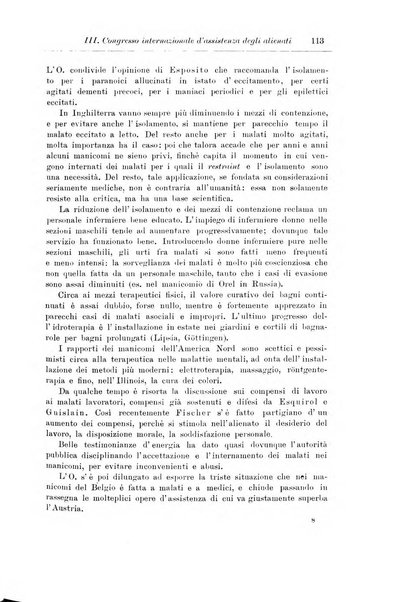 Note e riviste di psichiatria Manicomio provinciale di Pesaro