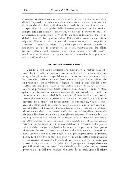 Note e riviste di psichiatria Manicomio provinciale di Pesaro