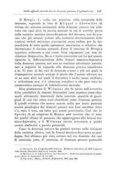 Note e riviste di psichiatria Manicomio provinciale di Pesaro