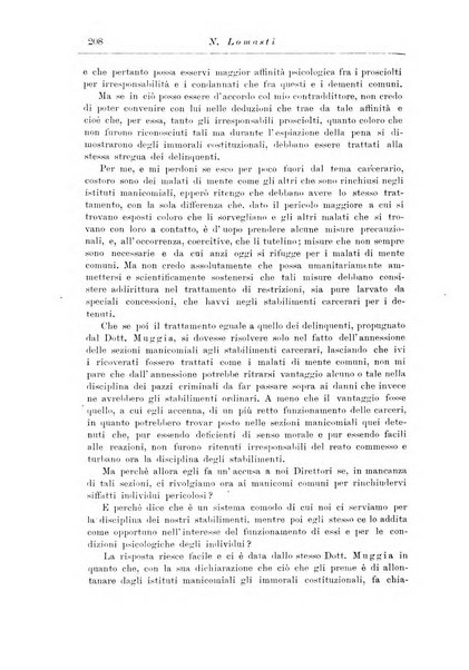 Note e riviste di psichiatria Manicomio provinciale di Pesaro