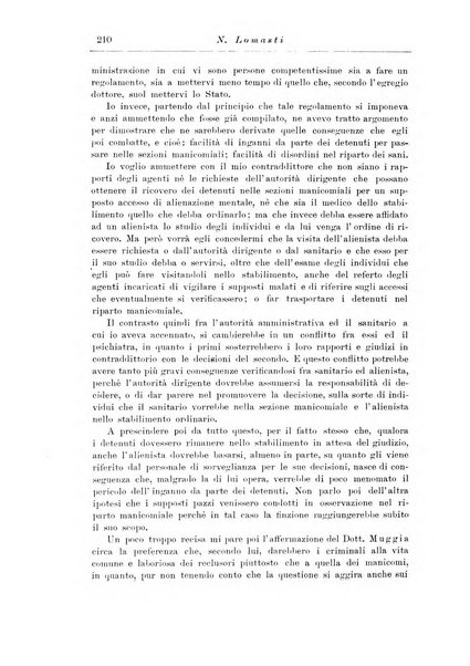 Note e riviste di psichiatria Manicomio provinciale di Pesaro