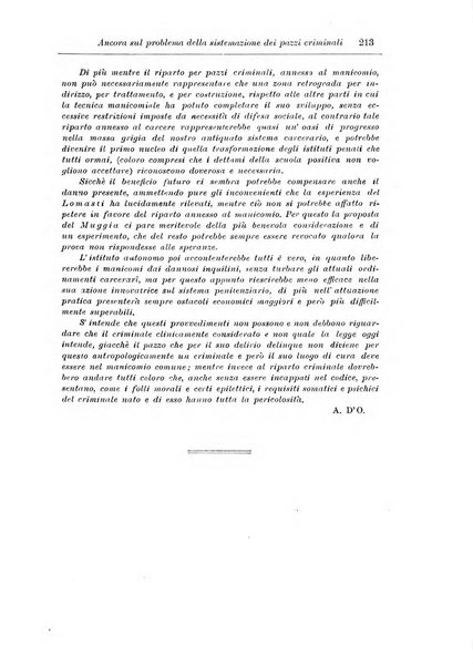 Note e riviste di psichiatria Manicomio provinciale di Pesaro