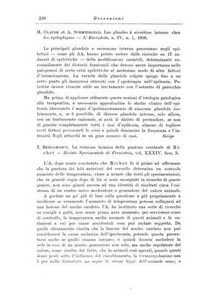 Note e riviste di psichiatria Manicomio provinciale di Pesaro