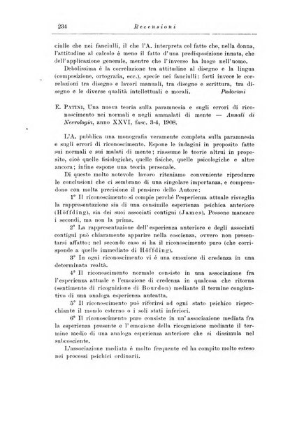 Note e riviste di psichiatria Manicomio provinciale di Pesaro