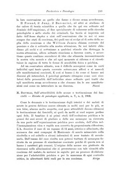 Note e riviste di psichiatria Manicomio provinciale di Pesaro