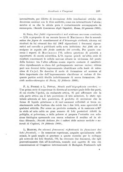 Note e riviste di psichiatria Manicomio provinciale di Pesaro