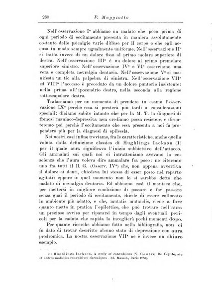 Note e riviste di psichiatria Manicomio provinciale di Pesaro