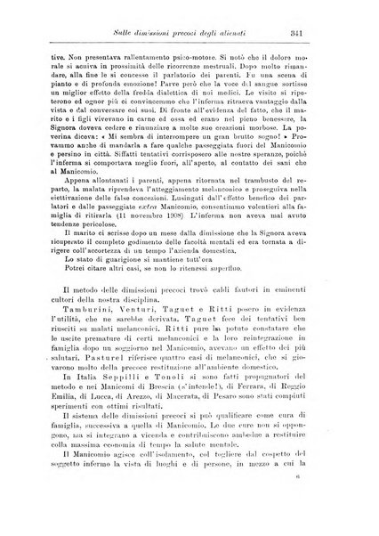 Note e riviste di psichiatria Manicomio provinciale di Pesaro