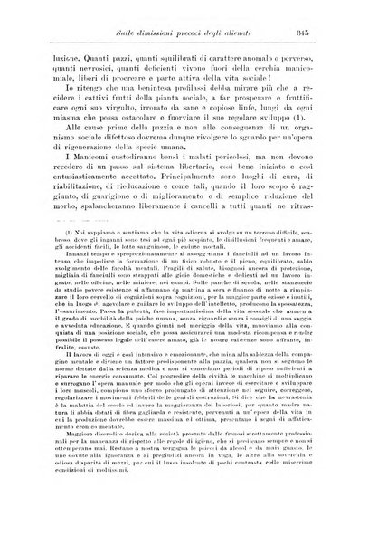 Note e riviste di psichiatria Manicomio provinciale di Pesaro