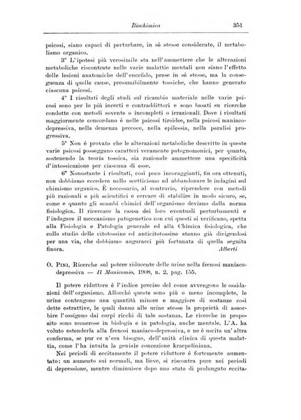 Note e riviste di psichiatria Manicomio provinciale di Pesaro