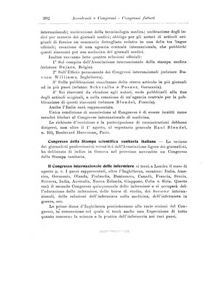 Note e riviste di psichiatria Manicomio provinciale di Pesaro