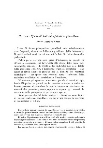 Note e riviste di psichiatria Manicomio provinciale di Pesaro