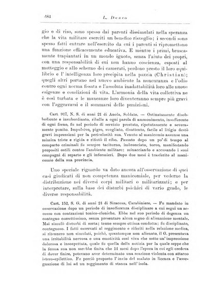 Note e riviste di psichiatria Manicomio provinciale di Pesaro