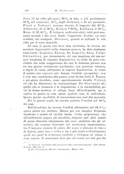 Note e riviste di psichiatria Manicomio provinciale di Pesaro