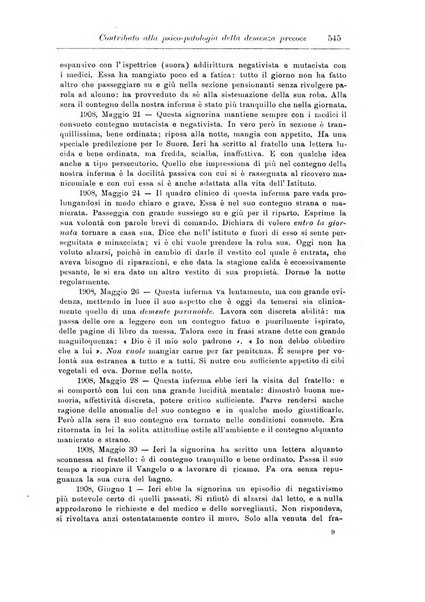 Note e riviste di psichiatria Manicomio provinciale di Pesaro