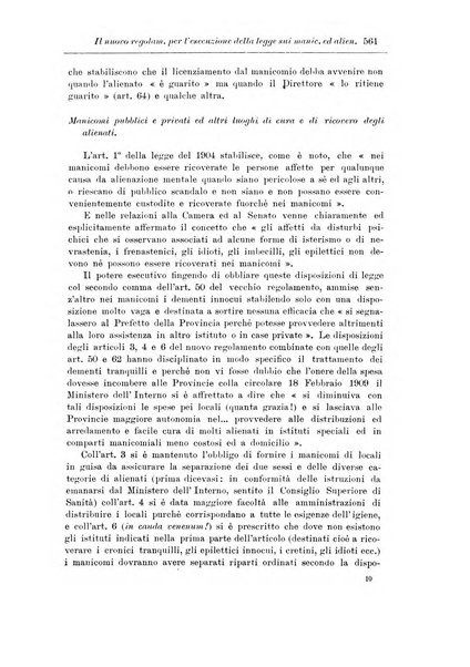 Note e riviste di psichiatria Manicomio provinciale di Pesaro