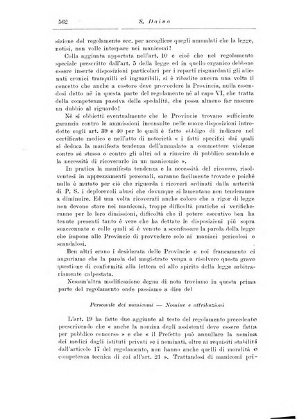 Note e riviste di psichiatria Manicomio provinciale di Pesaro