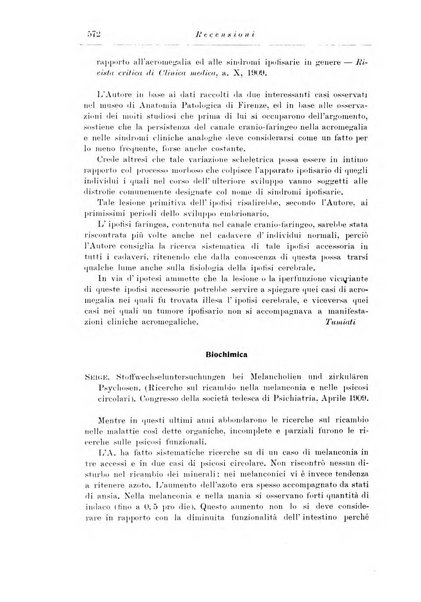 Note e riviste di psichiatria Manicomio provinciale di Pesaro