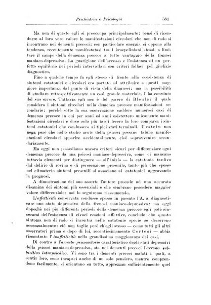 Note e riviste di psichiatria Manicomio provinciale di Pesaro