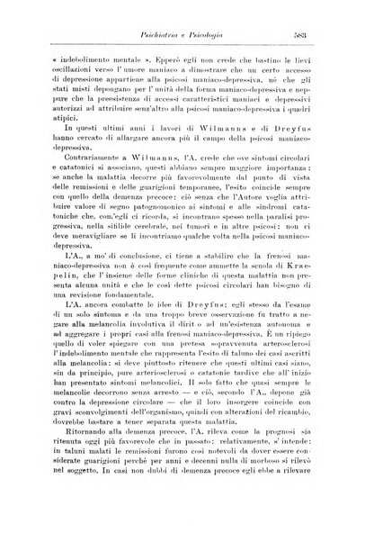 Note e riviste di psichiatria Manicomio provinciale di Pesaro