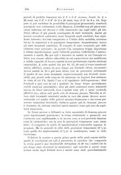 Note e riviste di psichiatria Manicomio provinciale di Pesaro