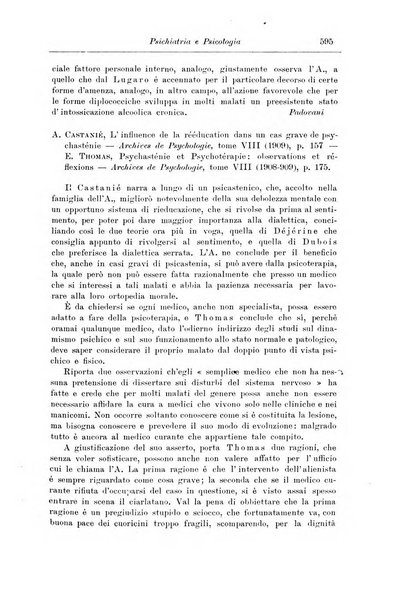 Note e riviste di psichiatria Manicomio provinciale di Pesaro