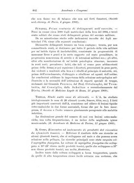 Note e riviste di psichiatria Manicomio provinciale di Pesaro