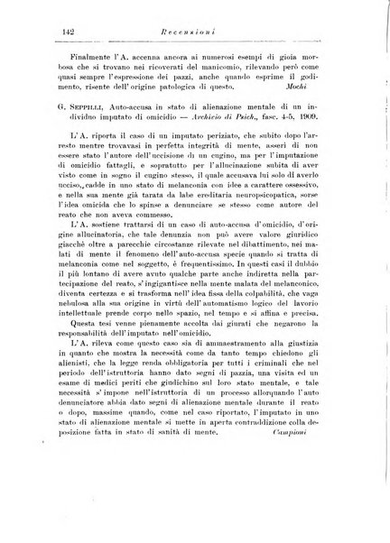 Note e riviste di psichiatria Manicomio provinciale di Pesaro