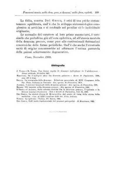 Note e riviste di psichiatria Manicomio provinciale di Pesaro