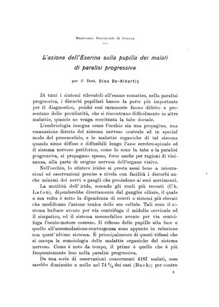 Note e riviste di psichiatria Manicomio provinciale di Pesaro